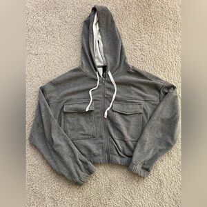 Bobi Heather Gray Zip-Up Hoodie